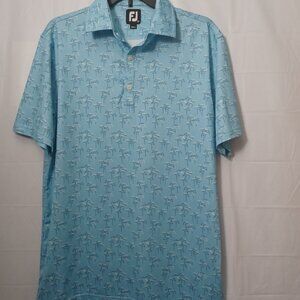 FOOTJOYALL ALL OVER TREE PRINT POLO GOLF SHIRT